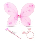 Periboia Toz Pembe Kelebek Kanadı Tacı ve Sopası - 3