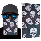 Periboia Kahve Yeşil Çoklu Kafatası Baskılı Buff Bandana 25x48 cm - 1