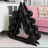 PS SPOR STANDLI EV TİPİ DAMBIL SETİ ( 3 KG + 6 KG + 8 KG + 10 KG + STAND ) - 3