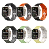 Watch Ultra 2 49mm Redclick KRD-124 Silikon Kordon Terletmeyen Delikli Strap Kayış - 9