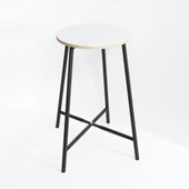 Eportatif Bar Sandalyesi Bar Taburesi Mutfak Sandalyesi Beyaz 1523 - 5