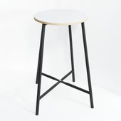 Eportatif Bar Sandalyesi Bar Taburesi Mutfak Sandalyesi Beyaz 1523 - 4