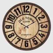 DUVAR SAATİ DIŞ KENAR KAHVERENGİ İÇİ KAHVE 50CM DEKORATİF EKSİTME MDF KADRAN METALİK AKREP/YELKOVAN AKAR MEKANİZMA AKRİLİK BOYA ABS HAMMADDE - 1