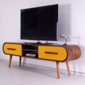 Oval Tv Sehpası Ahşap 2 Çekmeceli Kaliteli ürün - 3