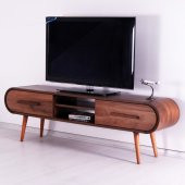 Oval Tv Sehpası Ahşap 2 Çekmeceli Kaliteli ürün - 5