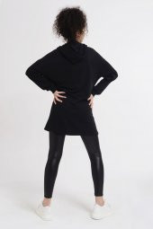 Reflektör Baskılı Kapüşonlu Penye Sweatshirt - 7