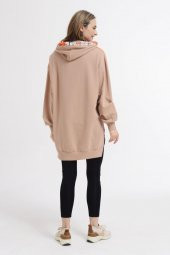 Kapşonlu Paraşüt Garnili Penye Sweatshirt - 7
