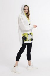 Kapşonlu Paraşüt Garnili Penye Sweatshirt - 10