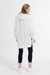 Kapşonlu Paraşüt Garnili Penye Sweatshirt - 11