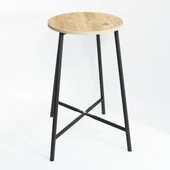 Eportatif Bar Sandalyesi Bar Taburesi Mutfak Sandalyesi Çam 1522 - 3