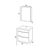 Denko İdea 60 cm MDF Beyaz Banyo Dolabı Takımı thumbnail 3