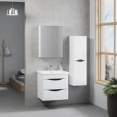 Denko İdea 60 cm MDF Beyaz Banyo Dolabı Takımı ve Boy Dolabı thumbnail 1