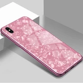 iPhone XS Max Kılıf Mermer Desenli Marbel Cam Silikon Kılıf thumbnail 4