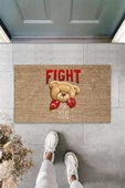 Bej Kapı Önü Paspası Fight For You Ayıcık Desen  K-3321 - 1