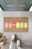 Bej Kapı Önü Paspası Hello Summer Dondurma Desen  K-3275 - 1
