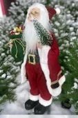Yılbaşı Süsü Noel Baba Biblo Figür Büyük Boy 45cm -Elinde Çam Ağacı ve Hediye Çuvalı ile - 6