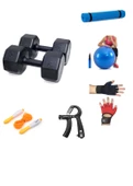PS SPOR 7 KG DAMBIL X 2 ADET (14 KG) + 5 ÇEŞİT PLASTES VE EGZERSİZ SETİ - 1