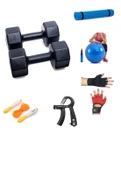 PS SPOR 5 KG DAMBIL X 2 ADET (10 KG) + 5 ÇEŞİT PLASTES VE EGZERSİZ SETİ - 1