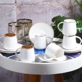 BYZ-009 NEW BONE CHINA 6 LI KAHVE FINC SET YALD. - 1