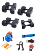 PS SPOR 4 SET DAMBIL 3 KG X 2 AD. 6 KG X 2 AD. 8 KG X 2 AD. 10 KG X 2 AD.+5ÇEŞİT EGZERİZ SETİ - 1