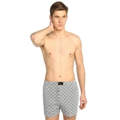 12 Adet Kota Desenli Erkek Penye Boxer 1004 thumbnail 1