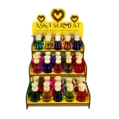 Aşk-ı Sermest Sarı Ahşap Standlı 90 Adet 8 ML Amber Kokulu Araç Parfümü - 1