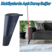 Mobilya Yükseltici Baza Ayağı Koltuk Kanepe Altı Puf Ayakları Açılı Konik 12 cm Antrasit Ayak thumbnail 3
