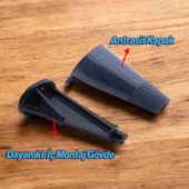 Mobilya Yükseltici Baza Ayağı Koltuk Kanepe Altı Puf Ayakları Açılı Konik 12 cm Antrasit Ayak thumbnail 2