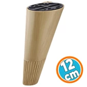 Mobilya Yükseltici Baza Ayağı Koltuk Kanepe Altı Puf Ayakları Açılı Konik 12 cm Açık Ceviz Renk Ayak thumbnail 1