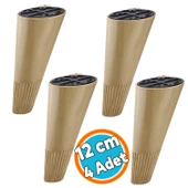 Mobilya Yükseltici Baza Ayağı Koltuk Kanepe Altı Puf Ayakları Açılı Konik 12 cm Açık Ceviz Renk Ayak thumbnail 1