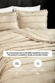 Evlen Home Collection Pamuklu Echos Yatak Örtüsü Takımı Günlük Tek Kişilik 2 Parça Dolgulu El İşi - 4
