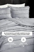 Evlen Home Collection Pamuklu Echos Yatak Örtüsü Takımı Günlük Tek Kişilik 2 Parça Dolgulu El İşi - 11
