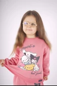 KIZ ÇOCUK KUROMİ MODEL 3 İPLİK ŞARDONLU PAMUK EŞOFMAN TAKIMI - 2