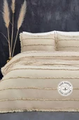 Evlen Home Collection Pamuklu Echos Yatak Örtüsü Takımı Günlük Tek Kişilik 2 Parça Dolgulu El İşi - 1