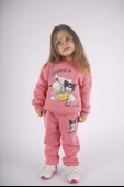 KIZ ÇOCUK KUROMİ MODEL 3 İPLİK ŞARDONLU PAMUK EŞOFMAN TAKIMI - 4