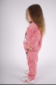 KIZ ÇOCUK KUROMİ MODEL 3 İPLİK ŞARDONLU PAMUK EŞOFMAN TAKIMI - 5