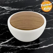 Piyano Polimer Düğme Kulp Dışbükey Aytaşı Ceviz Dolap Mobilya Mutfak Dolabı Çekmece Kulpu Kulbu thumbnail 1