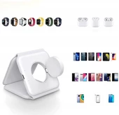 3'ü 1 Arada Katlanabilir Kablosuz Şarj Cihazı, Manyetik Hızlı Kablosuz Şarj Pedi thumbnail 4