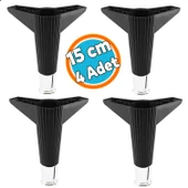 Mobilya Takımı Çekyat Kanepe Sehpa TV Ünitesi Koltuk Ayağı Baza Ayak Siyah Krom 15 cm 4 Adet thumbnail 1