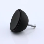 Piyano Polimer Düğme Kulp İçbükey Mat Siyah Dolap Mobilya Mutfak Dolabı Çekmece Kulpu Kulbu 5 ADET thumbnail 6