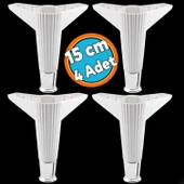 Mobilya Takımı Kanepe Çekyat Sehpa TV Ünitesi Koltuk Ayağı Baza Ayakları Beyaz Krom 15 cm 4 Adet thumbnail 1