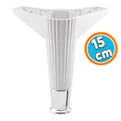 Mobilya Takımı Kanepe Çekyat Sehpa TV Ünitesi Koltuk Ayağı Baza Ayakları Beyaz Krom 15 cm 4 Adet thumbnail 2