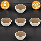 Piyano Polimer Düğme Kulp Dışbükey Aytaşı Ceviz Dolap Mobilya Mutfak Çekmece Kulpu Kulbu 5 ADET thumbnail 1