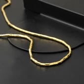 14 Ayar İtalyan Borulu Zincir Altın Kolye - 5