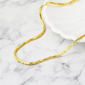 14 Ayar İtalyan Borulu Zincir Altın Kolye - 2