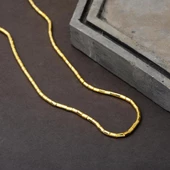 14 Ayar İtalyan Borulu Zincir Altın Kolye - 3