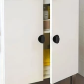 Piyano Polimer Düğme Kulp İçbükey Mat Siyah Dolap Mobilya Mutfak Dolabı Çekmece Kulpu Kulbu 10 ADET thumbnail 4