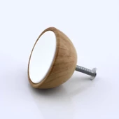 Piyano Polimer Düğme Kulp İçbükey Ceviz Beyaz Dolap Mobilya Mutfak Dolab Çekmece Kulpu Kulbu 10 ADET thumbnail 6