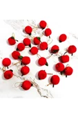 Yıllbaşı Çam Ağacı Süsü Elma Noel Ağacı Süsü 12 Li 3 cm - 1