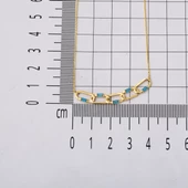 Mavi Taşlı Ataç Model Altın Kolye thumbnail 5